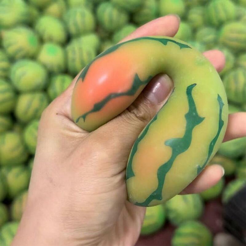 Kleurveranderende Watermeloen Decompressie Squeeze Ball Gift Squeeze Stress Reliever Fidget Sensorisch Speelgoed Simulatie Fruit
