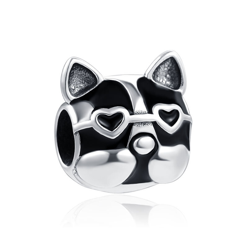 Abalorio de plata de ley 925 para perro, accesorio para pulsera Pandora Original, Husky Shiba inu, pata de perro, para regalo