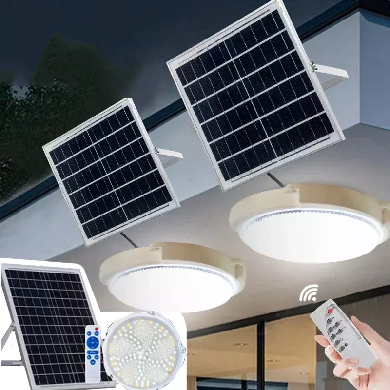 Lampu gantung tenaga surya LED 60/500W, lampu tenaga surya luar ruangan dalam ruangan dengan tali koridor untuk dekorasi taman