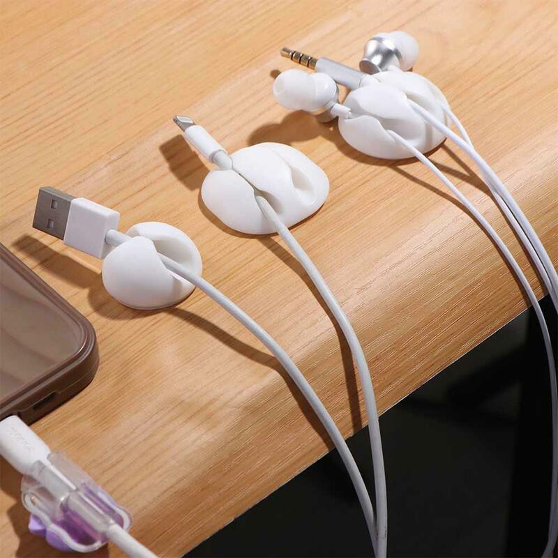 Self Adhesive Cable Organizer Wire Organizer 5 Holes/1 Hole/3 Holes Cable Holder Multifunctional Silicone Cord Clips