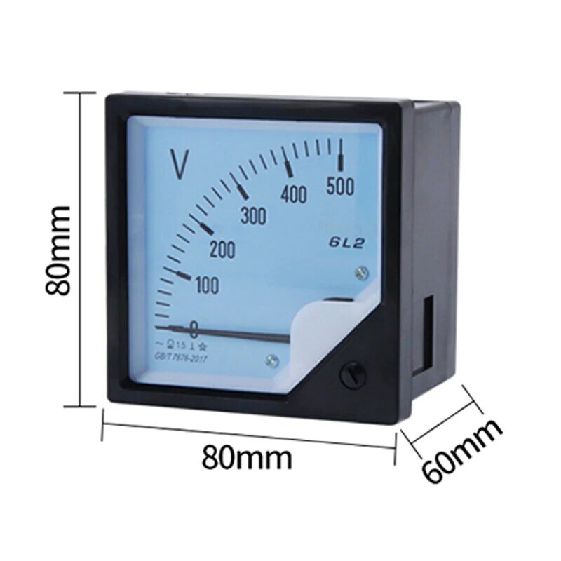 1PC 6L2-V 250V 300V 450V 500V 750V AC misuratore analogico misuratore di pannello misuratore di corrente di tensione ca 80*80MM voltmetro puntatore Voltimetro