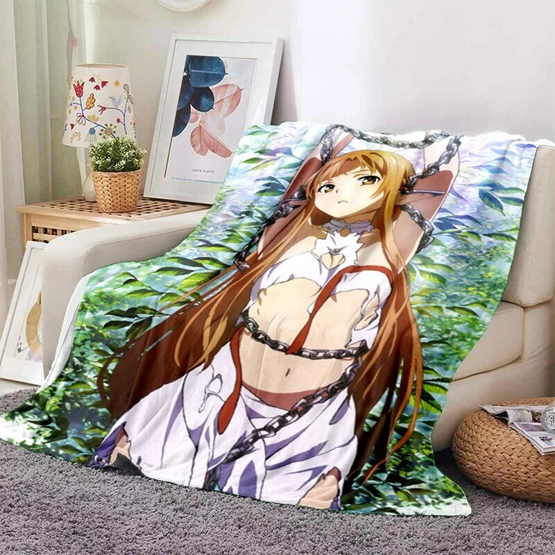 Hot Anime SAO Sword Art Online Anime coperta moderna flanella morbida peluche divano letto coperte da lancio Gedruckt Bettdecke Geschenk