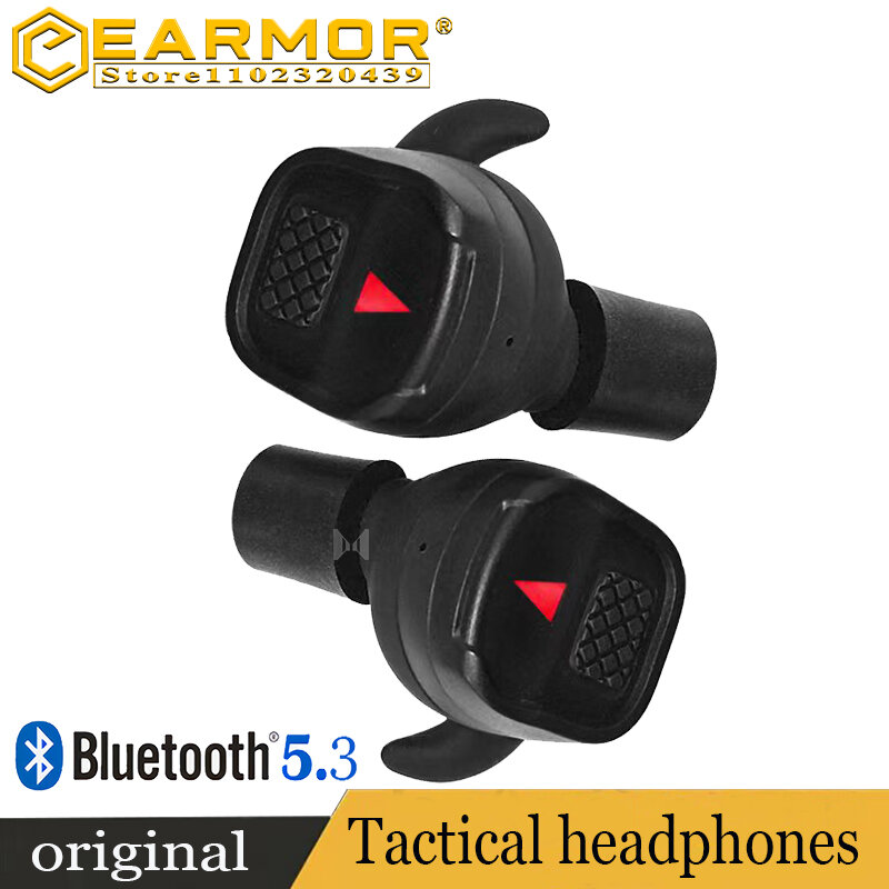 EARMOR headphone Bluetooth taktis M20 T, headphone menembak militer peredam kebisingan Airsoft Bluetooth pelindung telinga