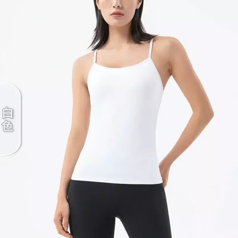 Nieuwe Yoga Vest Met Borstkussen Vrouwelijke Sexy Y-Vormige Rug Elastische Oefening Lange Versie Van Yoga Kleding