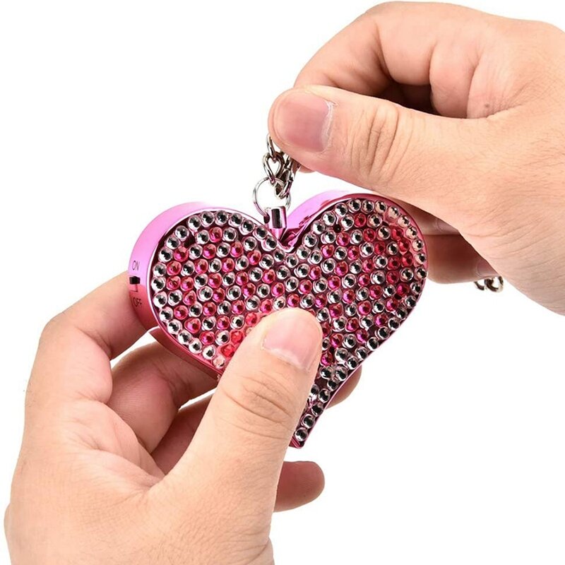 130DB Personal Alarm,Heart Shape Personal Security Alarm Keychain Siren,For The Ladies, For Elderly,Women,Kids,Etc