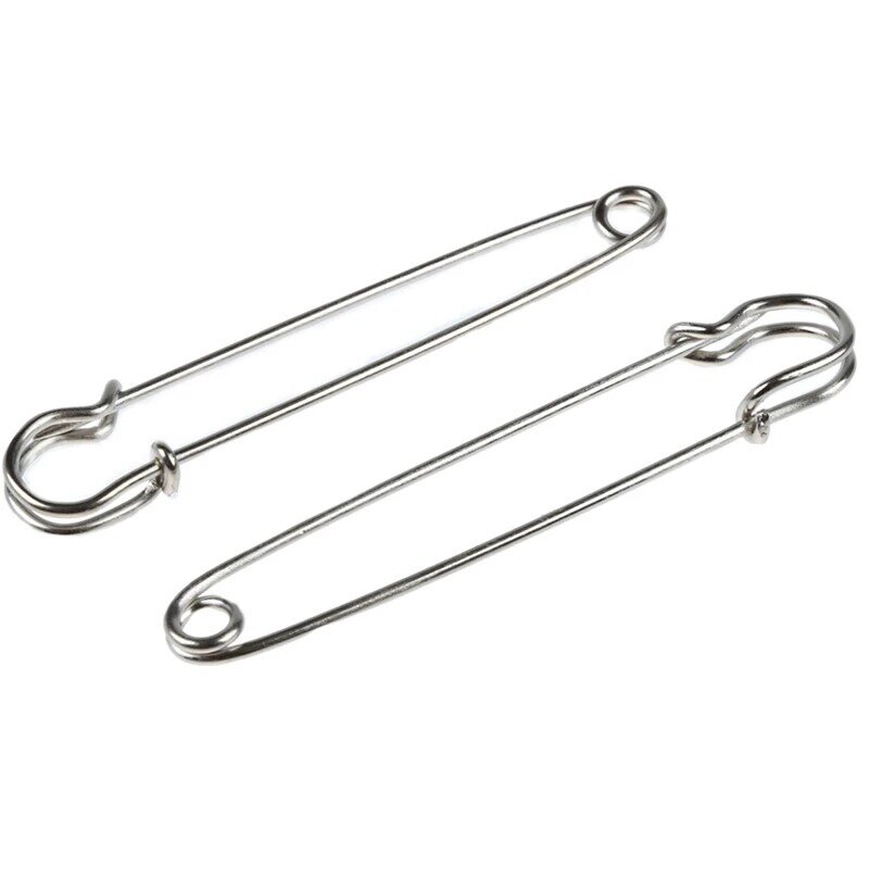 100PCS 4 Inch Metal Safety Pin--Big & Strong Enough To Hold Heavy-Weight Fabrics And Materials Canvas,Leather,Upholstery