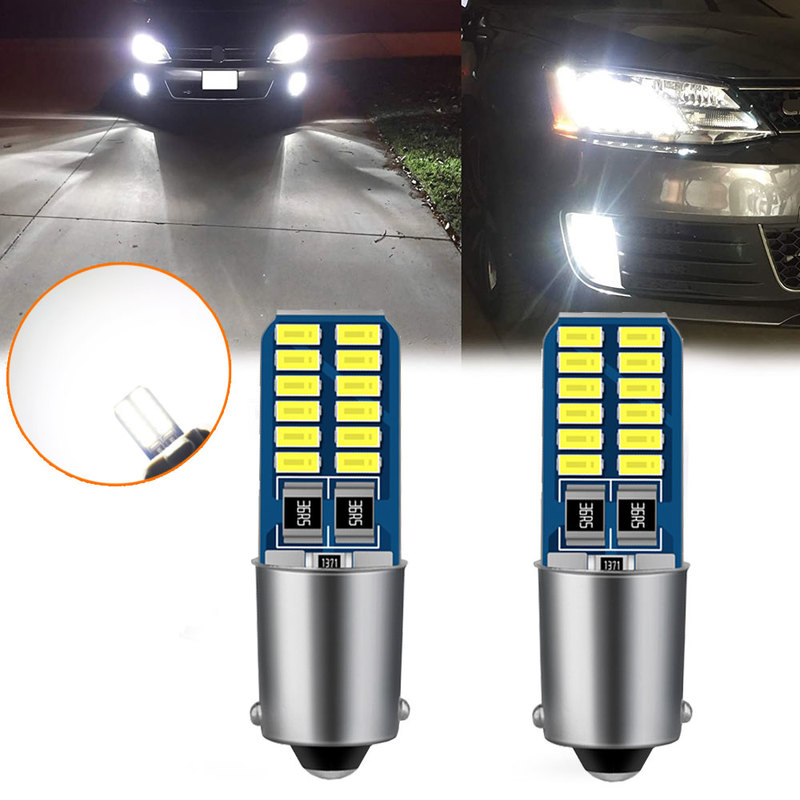 Canbus BA9S LED 자동차 LED 전구, 자동 후진 램프, 주차 번호판 조명, 12V 흰색, 범용 자동차 액세서리, H6W, T4W, 2 개