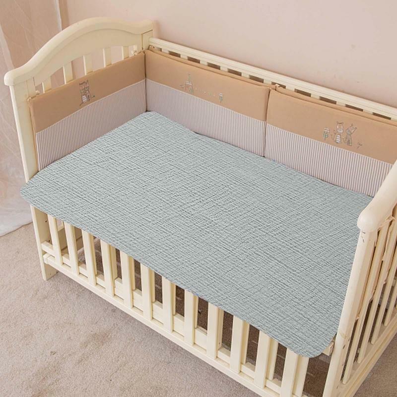 Простыня для детской кроватки, дышащий матрас из муслина, хлопок 51x28in, натяжная простыня для детской кроватки