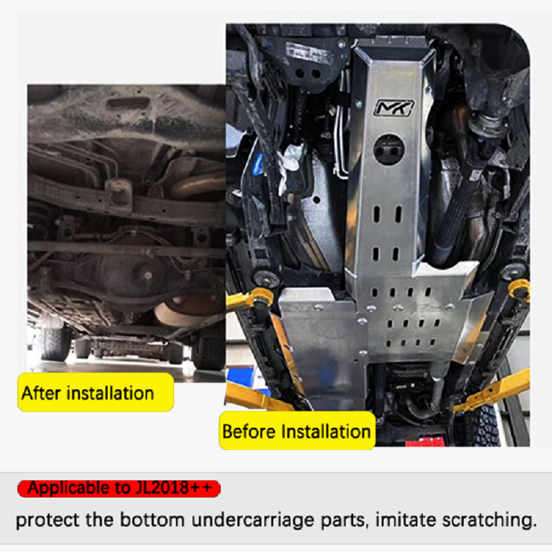 Cubierta protectora de chasis de motor, Protector contra salpicaduras de motor para Jeep Wrangler JL 2018 + JL1291 LantSun