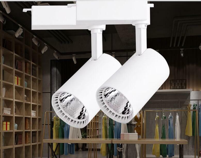 Oświetlenie szynowe LED 12W 20W 30W COB reflektor światła szyny reflektory Leds śledzenie oprawa lampy punktowe reflektory do sklepu odzieżowego