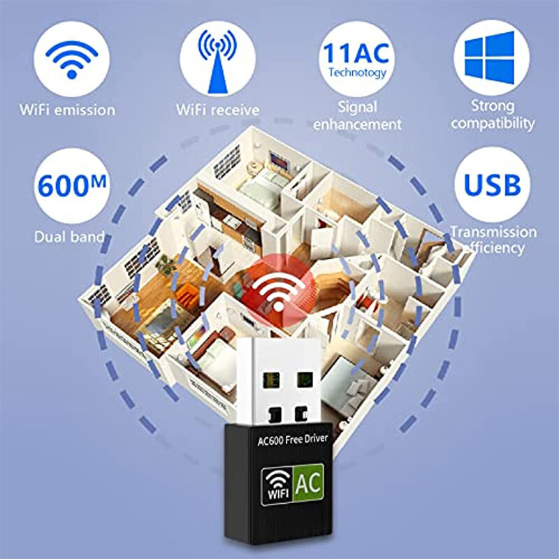 WLAN-Antennen adapter Wi-Fi-Rezeptor kleine Dualband RTL8811 802.11ac USB-Netzwerk karte für Windows-Computer