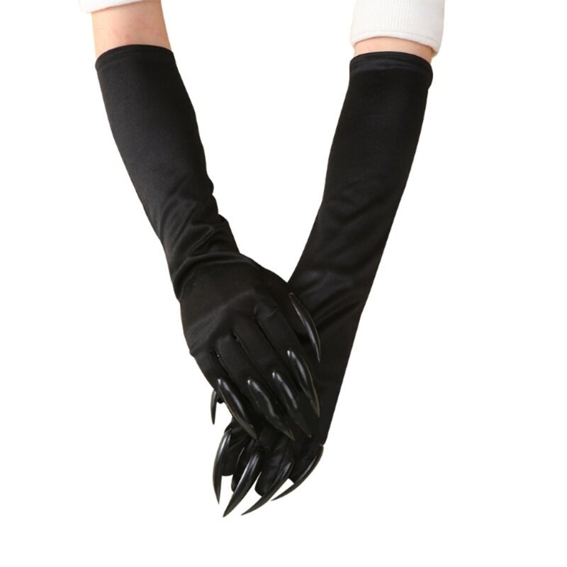 재미있는 뱀파이어 클로 장갑, 생일 파티 코스프레, 마르디 그라, 반짝이는 긴 손톱 액세서리, 할로윈 코스튬 장갑