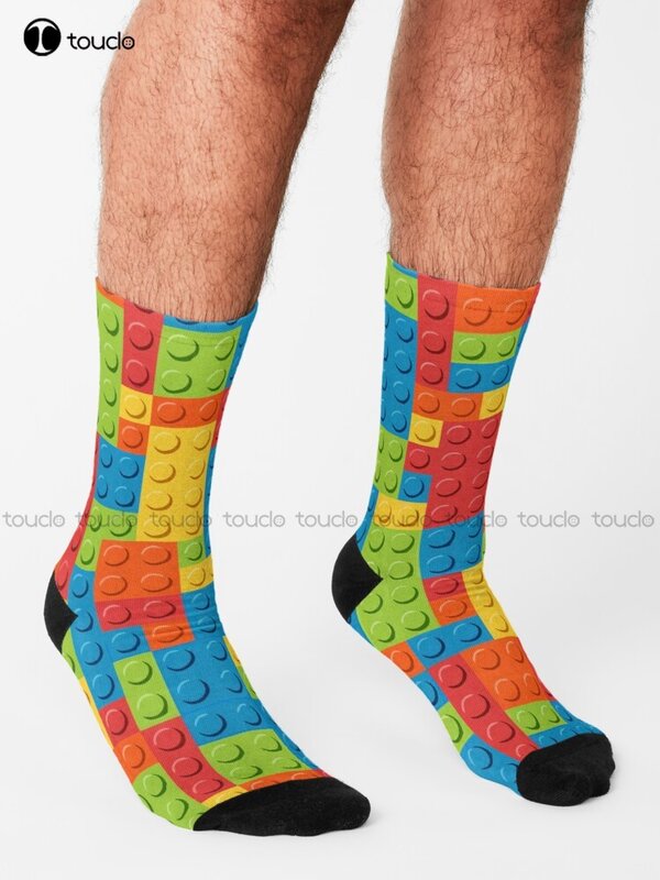 Building Blocks Play Fun Socks Mens Funny Socks High Quality Cute Elegant Lovely Kawaii Cartoon Sweet Cotton Sock New Popular