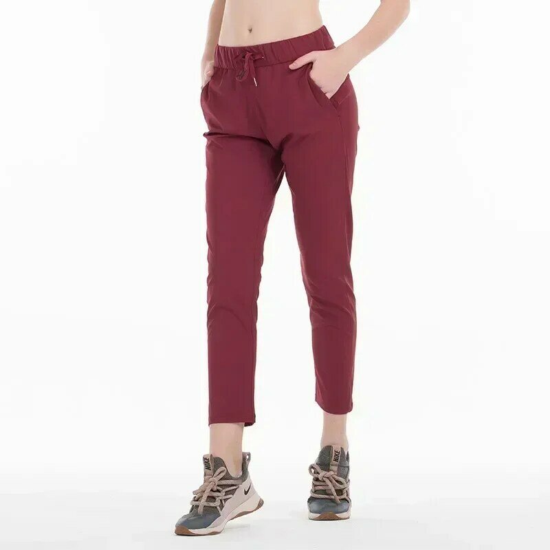 Lemon-Pantalones deportivos de Yoga para mujer, mallas de entrenamiento para correr, tela elástica de 4 vías con bolsillos laterales, pantalones de gimnasio al aire libre