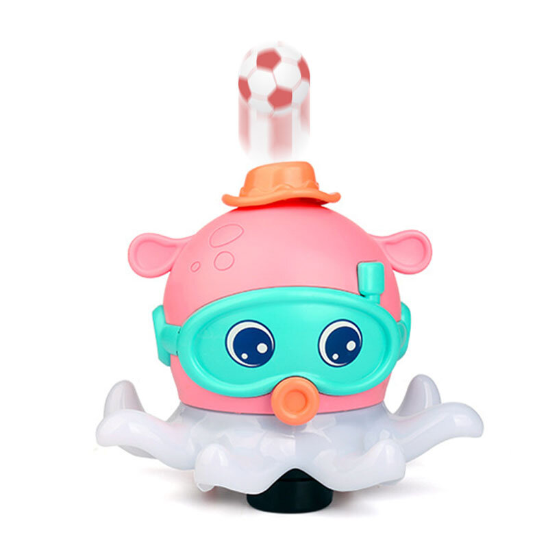 Mainan bola angin gurita kartun lucu, mainan hewan peliharaan elektronik Universal berjalan dengan musik ringan interaktif untuk anak-anak, hadiah untuk balita