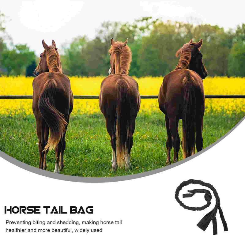 กระเป๋าหางม้าถักเปียแบบมืออาชีพฝาครอบป้องกันหางม้าสำหรับม้า
