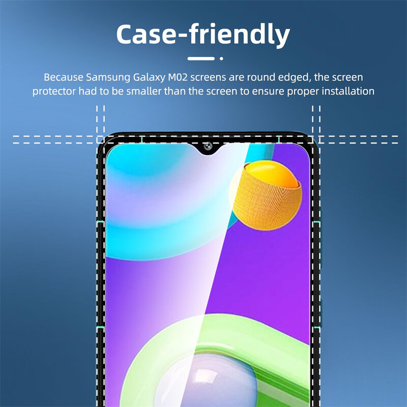Screen Protector For Galaxy A02 A02s M02 M02s Samsung, Tempered Glass HD 9H Transparent Clear Case Friendly Free Shipping