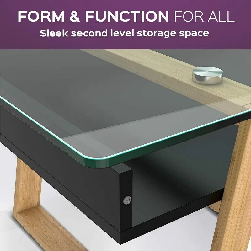 Tavolino da caffè moderno in vetro-centrotavola elegante per l'arredamento del soggiorno con piano in vetro temperato, Design elegante come regalo