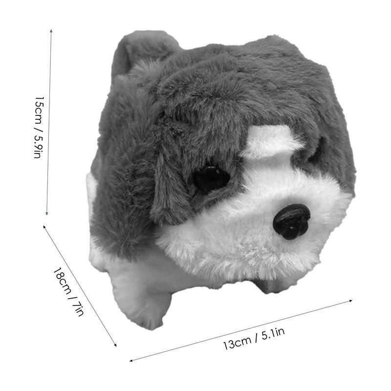 Mainan interaktif anak anjing gonggongan lembut anjing anjing peliharaan elektronik hadiah ulang tahun mewah untuk anak anjing boneka binatang
