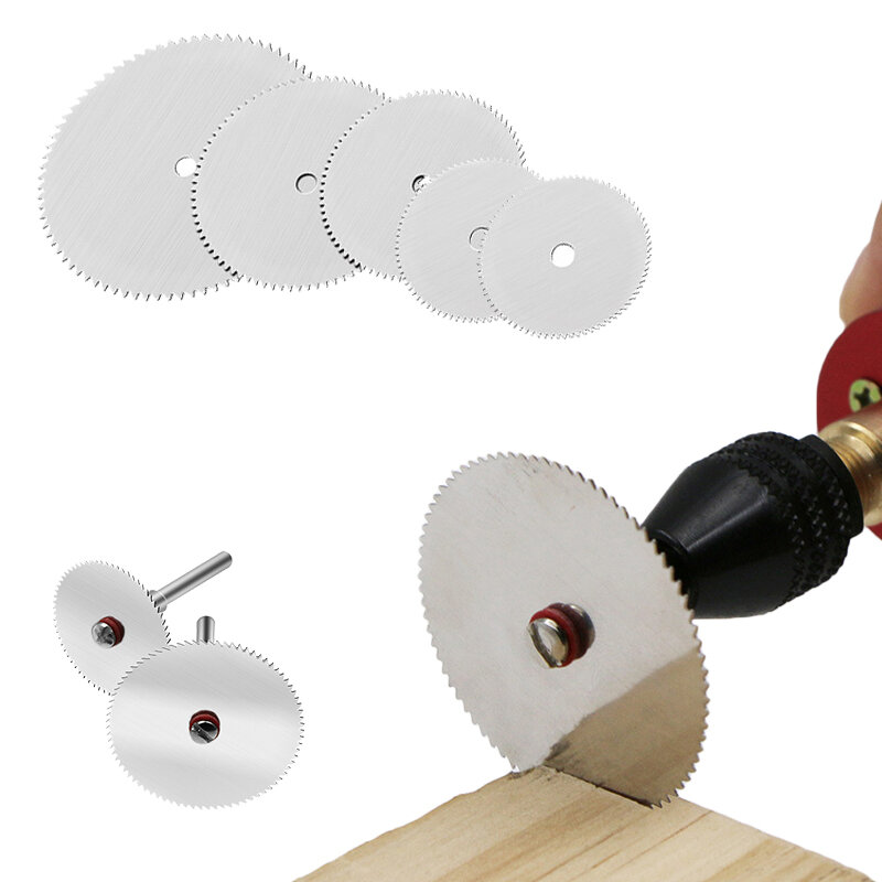 6/11Pcs Mini Hss Cirkelzaagblad Set Rvs Slice Metalen Doorslijpschijf Voor Rotary Tool Hout cutter Disc Met Doorn