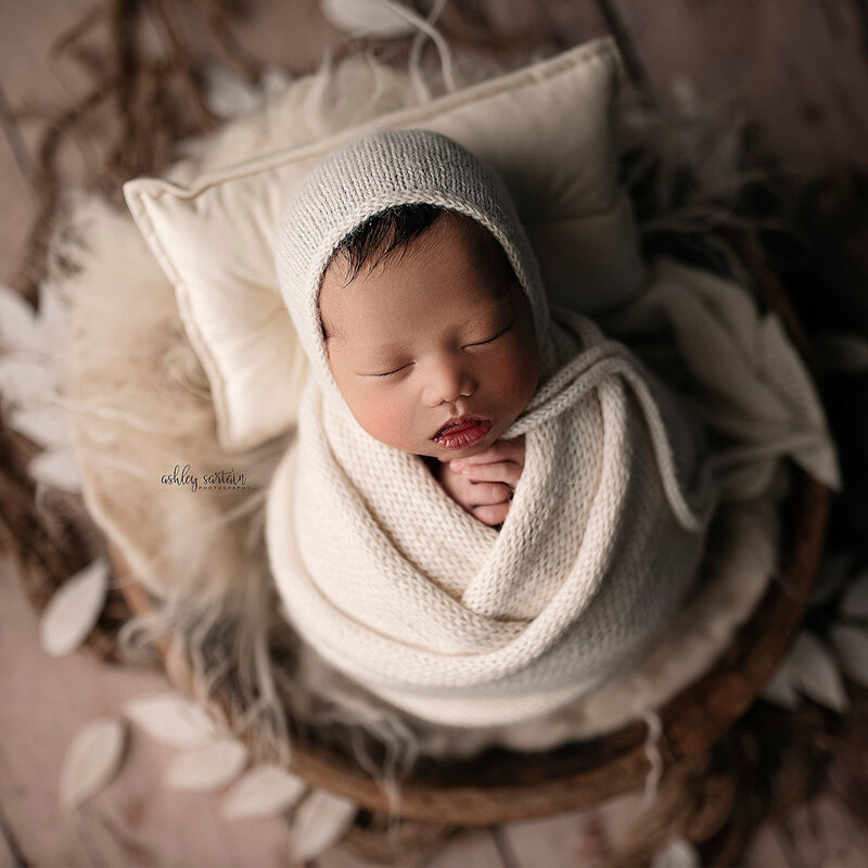 Alat Peraga Fotografi Baru Lahir Beludru Ikatan Simpul Set Bantal Pose Bayi dengan Ikat Kepala Kain Aksesori Pemotretan Studio