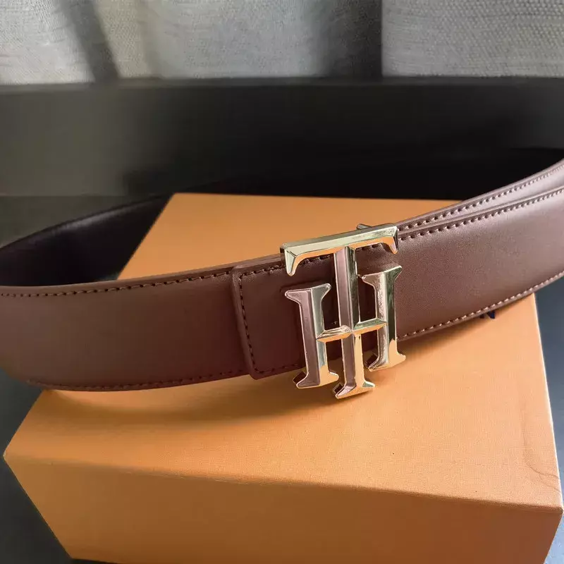 Cinturón de negocios de lujo para hombres, alta calidad, 4,0 cm de ancho, cinturón de moda para hombres
