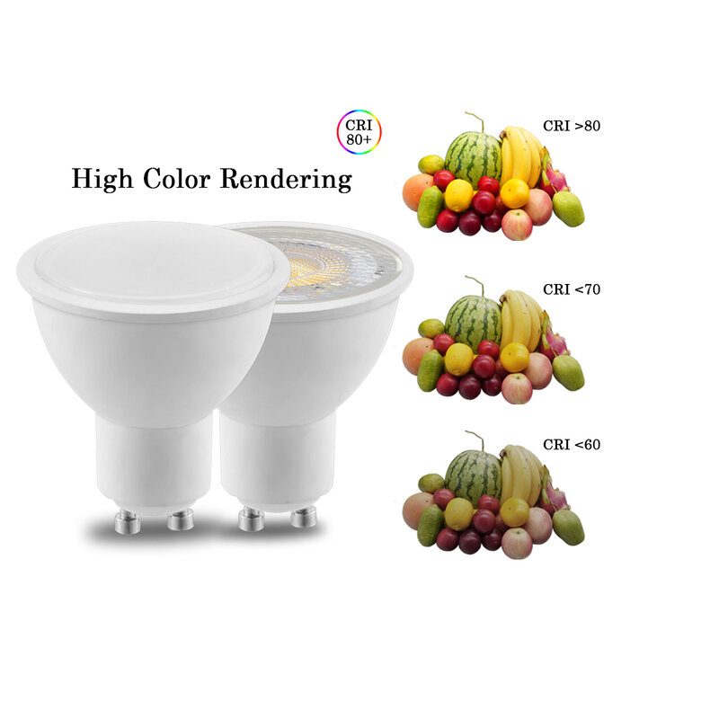 Bombilla LED de ahorro de energía, lámpara halógena de 5-12 piezas, GU10, AC220V, AC120V, 3W, 5W, 6W, 7W, 8W, puede reemplazar la lámpara halógena de 50W