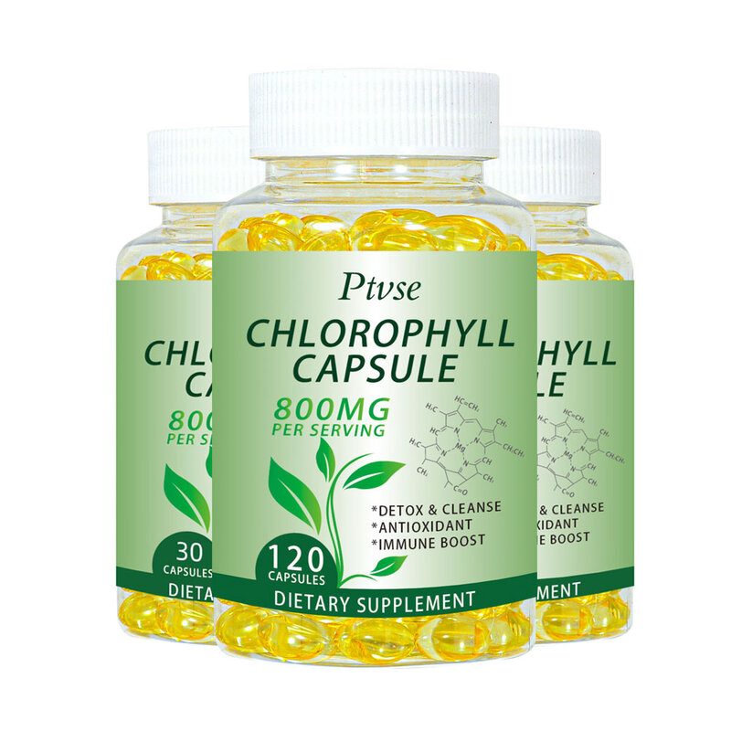 Capsule di clorofilla Ptvse 800 mg-per donne e uomini integratore altamente biodisponibile per energia, immunità, deodorante interno per la pelle