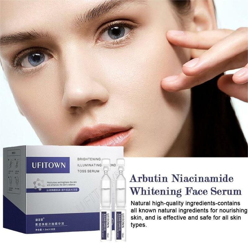 30Pcs/set Arbutin Niacinamide Whitening Face Serum Remove Dark Spots Brighten Shrink Pores Moisturizing Fade Fine Lines