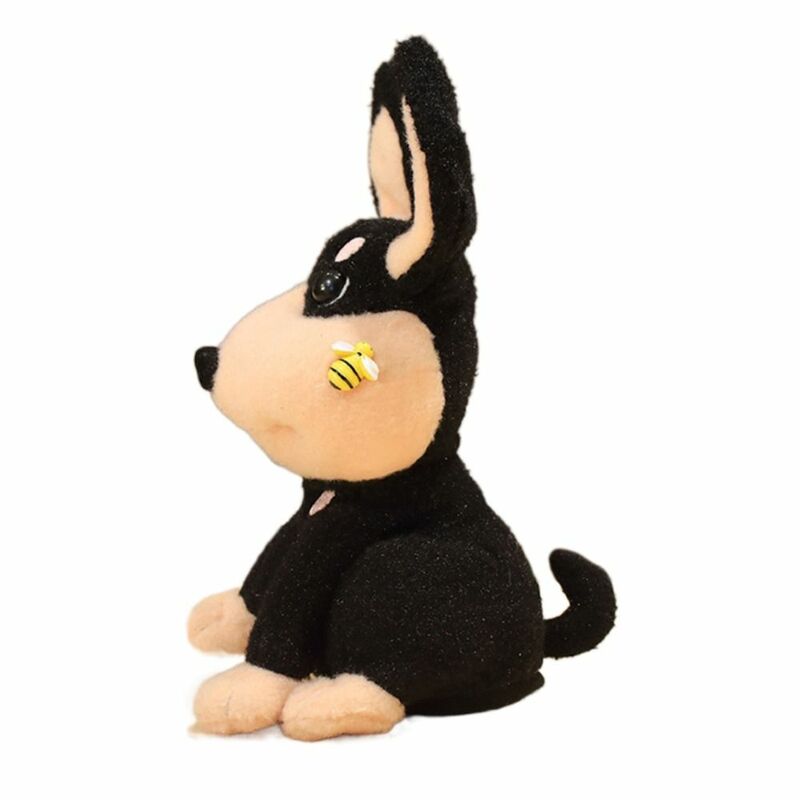 Электрическая пчелиная собака для обучения разговору, плюшевая игрушка, черная собака, записывающая трюки пчелами, собака с ушами, пчелиная собака может лаять