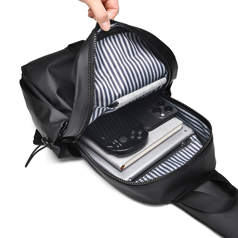 Модная тканевая нагрудная сумка для подростков, прочная мужская сумка на плечо, вместительная мужская сумка через плечо