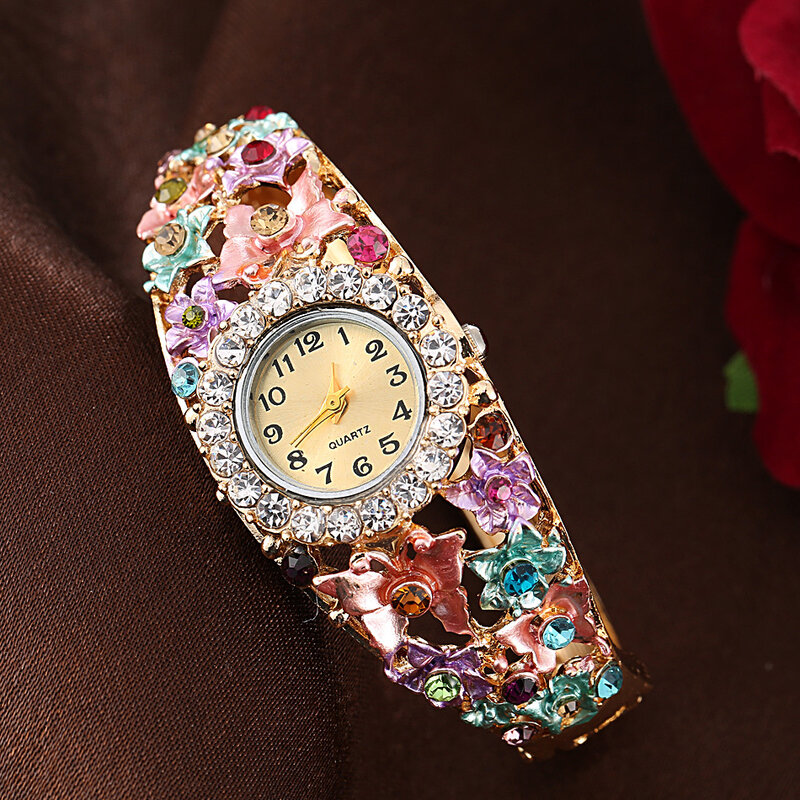 Reloj de pulsera con diamantes para mujer, accesorio de lujo, de marca superior Vestidos Elegantes de pulsera de acero para mujer, regalos de reloj femenino