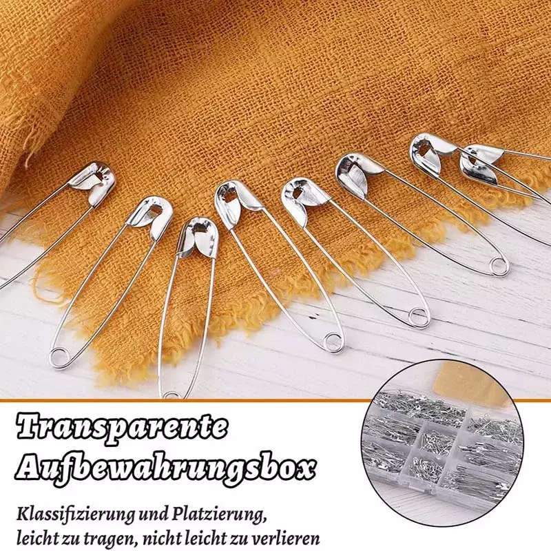 50/100Pcs Safety Pins 19/22/27/32/38/45/55mm Rust Resistant Silver Durable Safety Pins For DIY Crafts Sewing Accessories