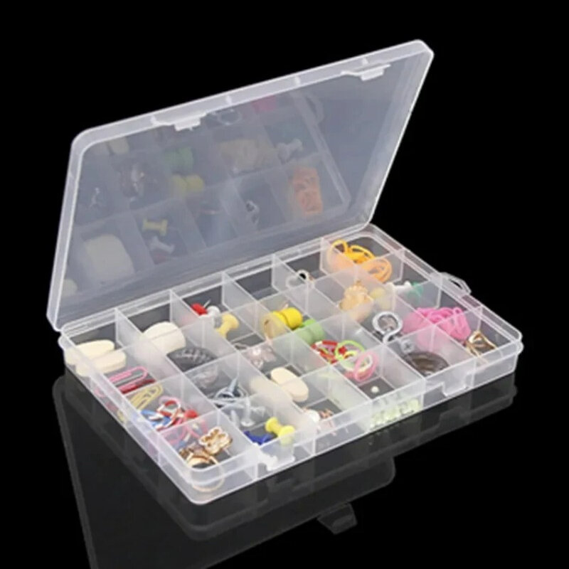 8つのスタイルの透明なプラスチック製のジュエリーボックス,調節可能なコンテナの収納ボックス,ビーズ,イヤリング,オーガナイザーケース