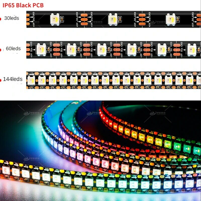 SK6812 RGBW Led قطاع ضوء 4 في 1 مماثلة WS2812B 30 60 144 LEDs/م الفردية عنونة RGBWW Led أضواء IP30 65 67 DC5V