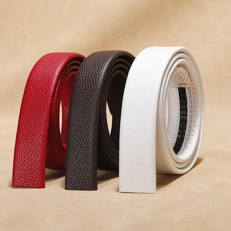 Cintura con fibbia automatica in pelle bovina a due strati Multi-dimensioni senza fibbia cintura di design Unisex in vera pelle
