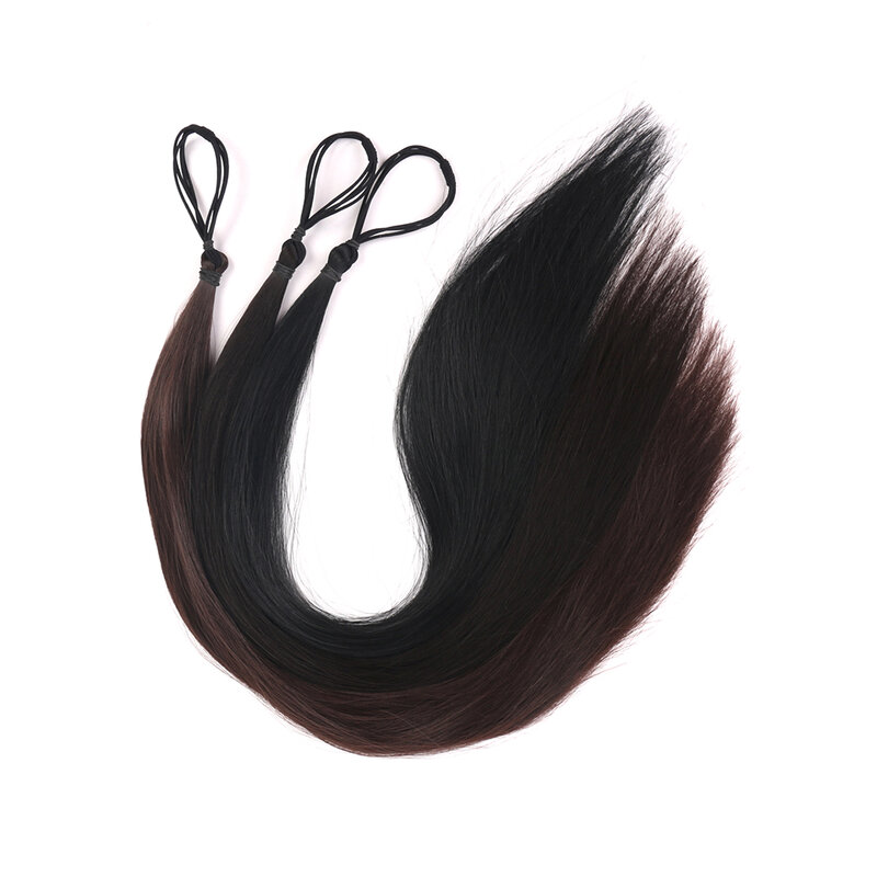 Bundel rambut sintetis, ekstensi Sanggul, bundel rambut sintetis, ekstensi ekor kuda, tas wig ekstra atas tengkorak tinggi