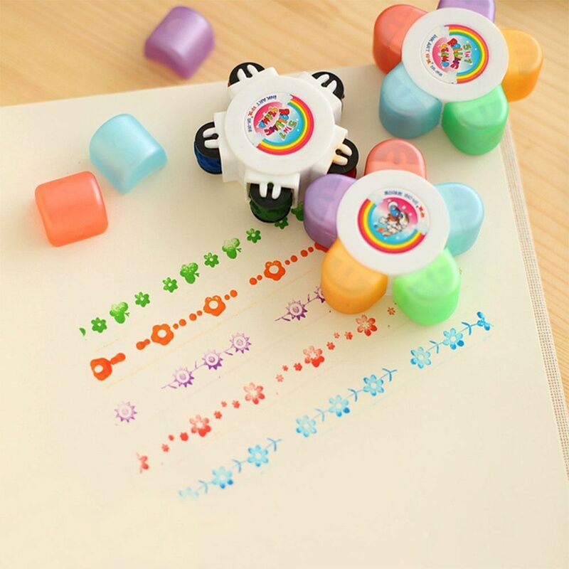 Hand Account Journaling Student Stationery Children Gift Seal Roller Stamps Decorative Stamp Drawing Diary Tool DIY Craft Stamp