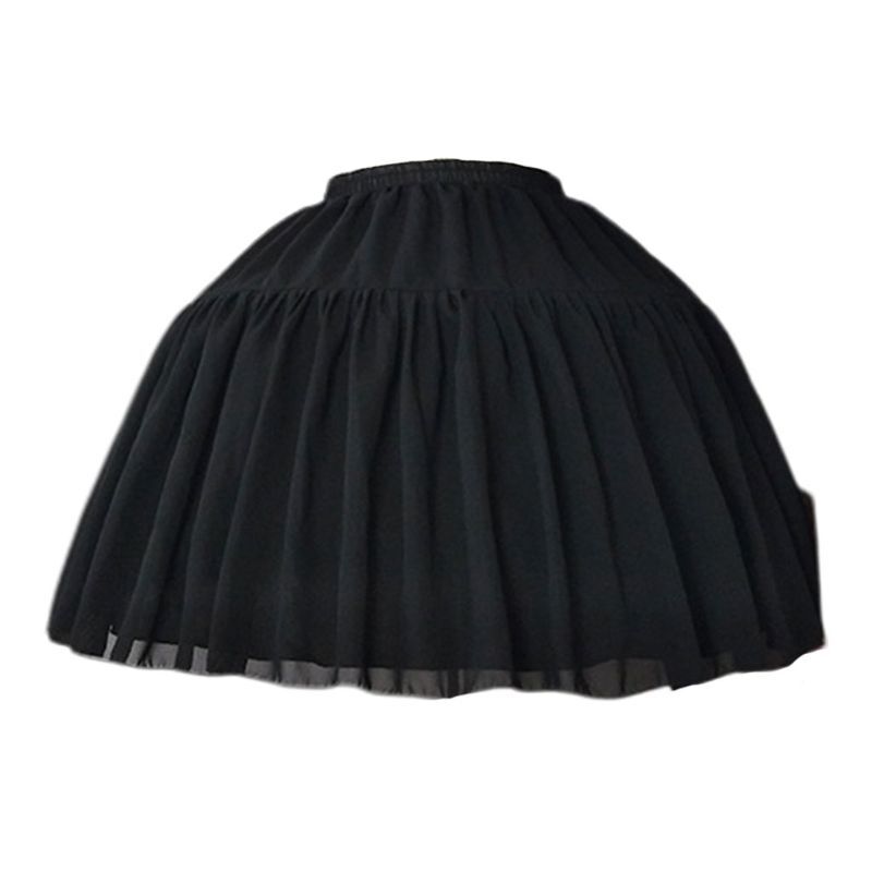 Lolita-enaguas ajustables para mujer y niña, ropa interior corta en blanco o negro para boda, Cosplay de Lolita