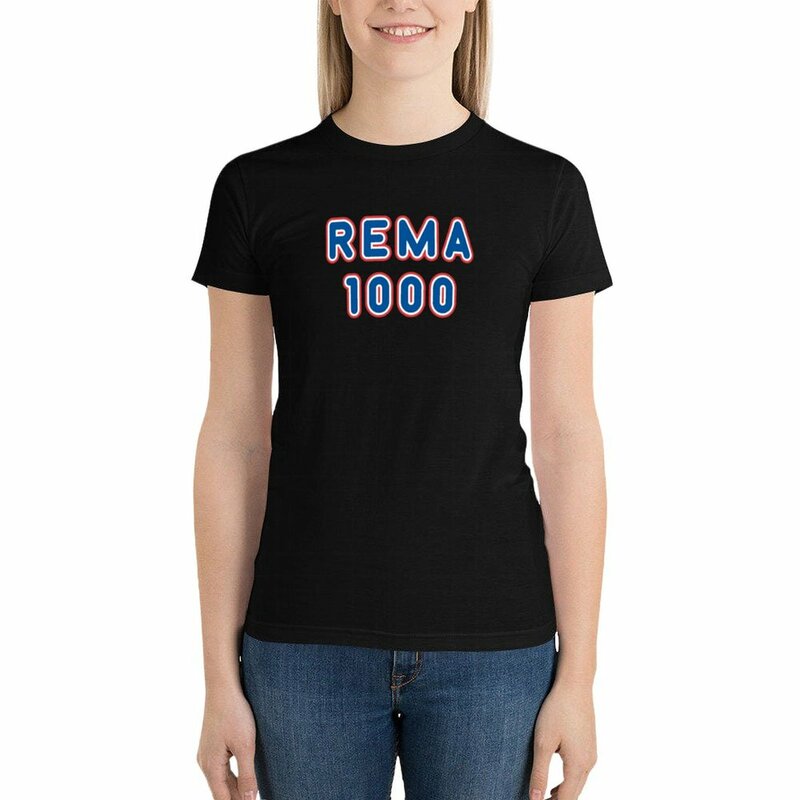 REMA-T-shirt vintage feminina, roupa feminina, tops para mulheres, 1000