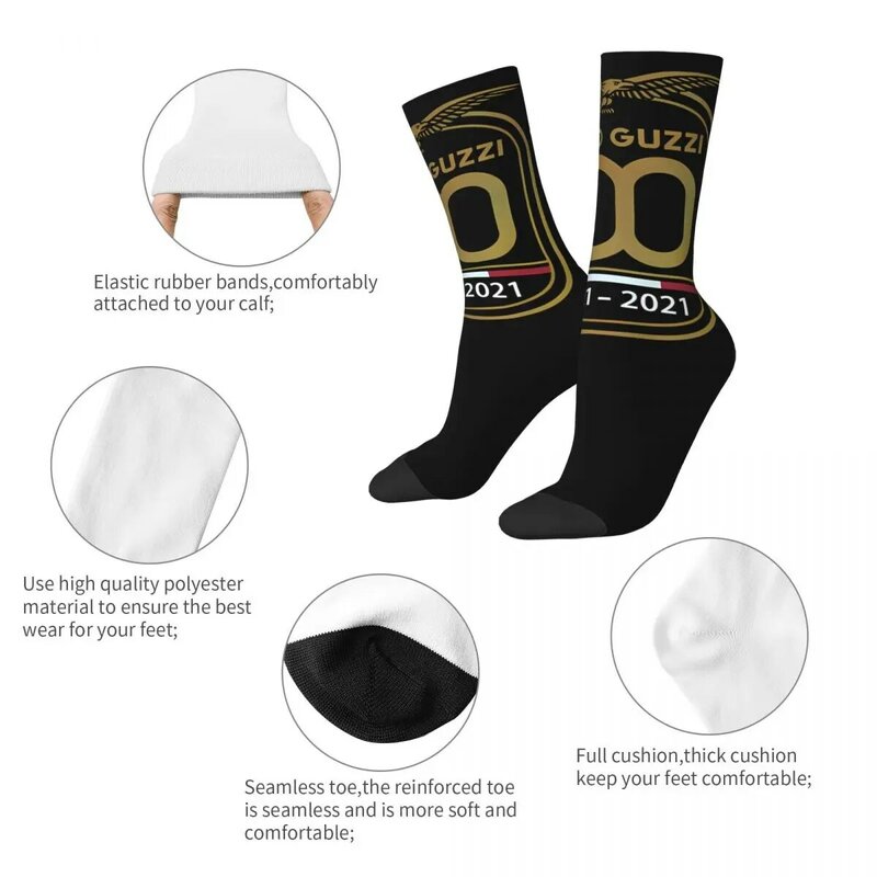 GérSock-Chaussettes de compression drôles d'élan pour hommes, Hip Hop, Harajuku, G-Guzzi, motif imprimé de qualité heureuse, chaussettes d'équipage pour garçons, cadeau décontracté