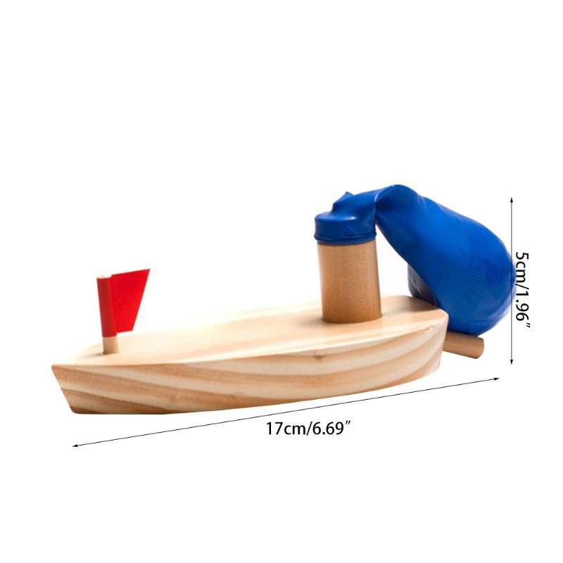 Palloncino in legno barca alimentata per bambini giochi d'acqua giocattoli da bagno decorazioni per scrivania regalo di per