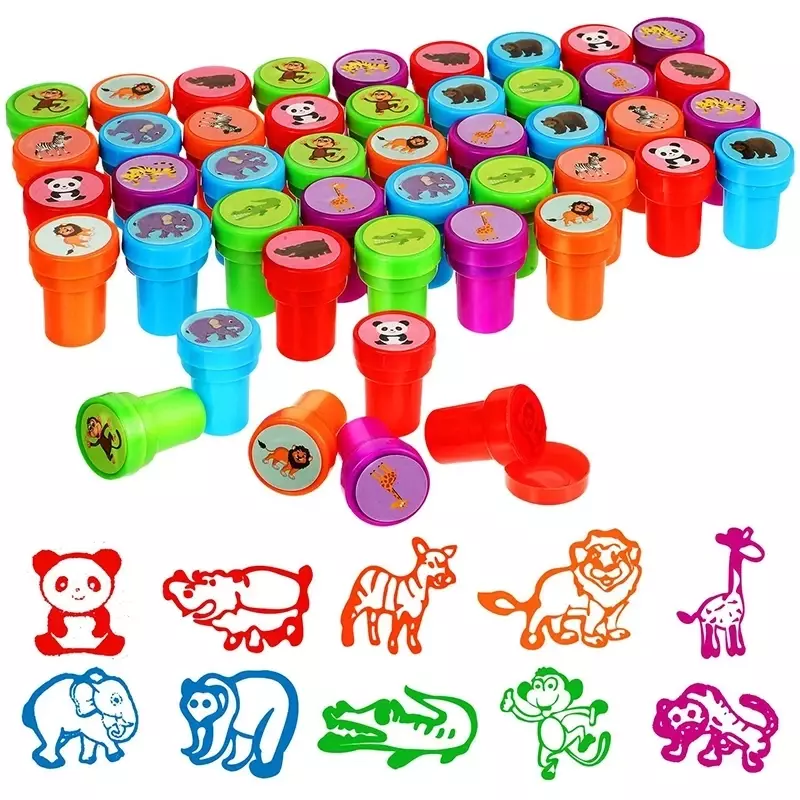 10pcs DIY Children cute seal animals Montessori early educational cognitive stamps kindergarten rewards Assorted Stamps for kids