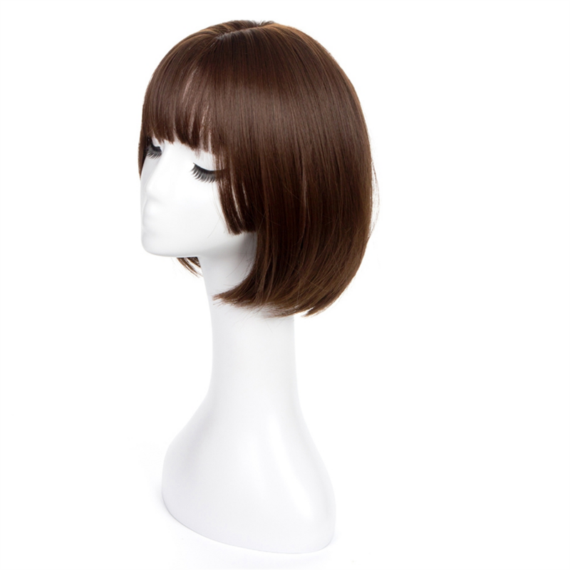 Wig Bob Bobo Wig for Women, Natural Looking Short Bob Wig, Straight Wig for Beginner for Daily Korea Versions Chocolate