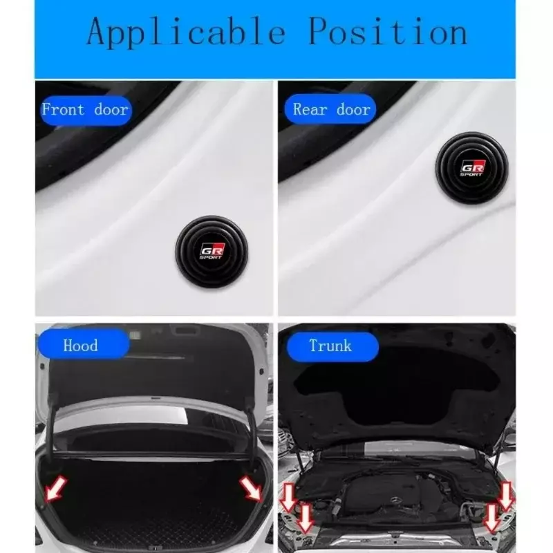 Amortiguador de silicona para puerta de coche, almohadilla absorbente de sonido, anticolisión, pegatina de junta de goma automática Universal