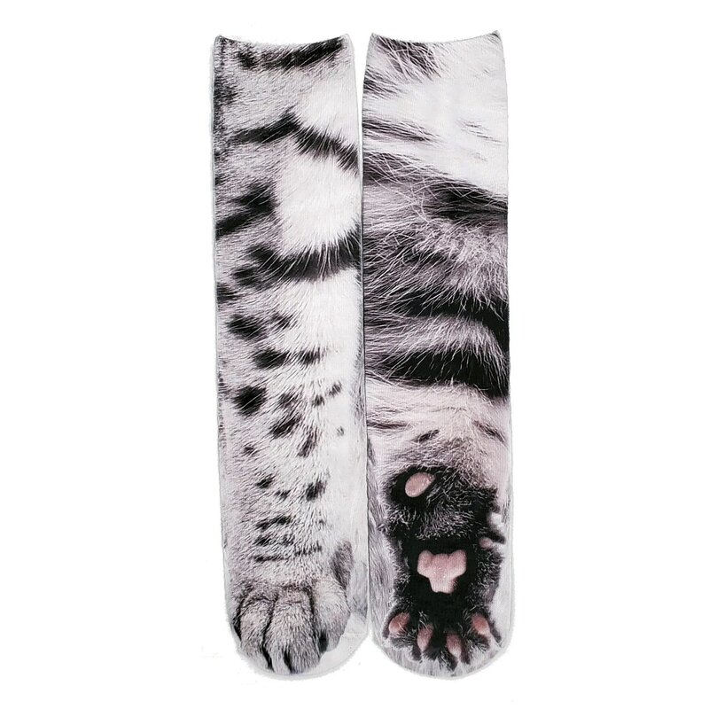 Fashion 3D Printed Animal Paw Long Socks Funny Chicken Cat Leg Toe Socks For Men Outdoor Sports Cycling Women Cute Calf Socks