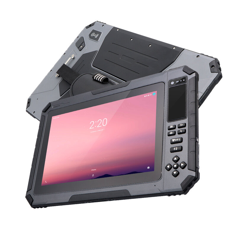 1000 Nits HUGEROCK T101 Tablet kasar, WIFI GPS kehadiran perangkat genggam biometrik jenis sidik jari kontrol akses PC seluler