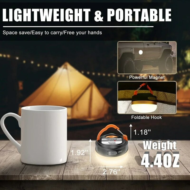 Портативный перезаряжаемый фонарик для кемпинга, 10 Вт, 1800 мАч