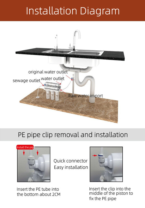 Filtro purificador de agua para el hogar, sistema de filtro de agua potable de 5 etapas, purificador de cocina con cartucho de filtro, Kit de grifo