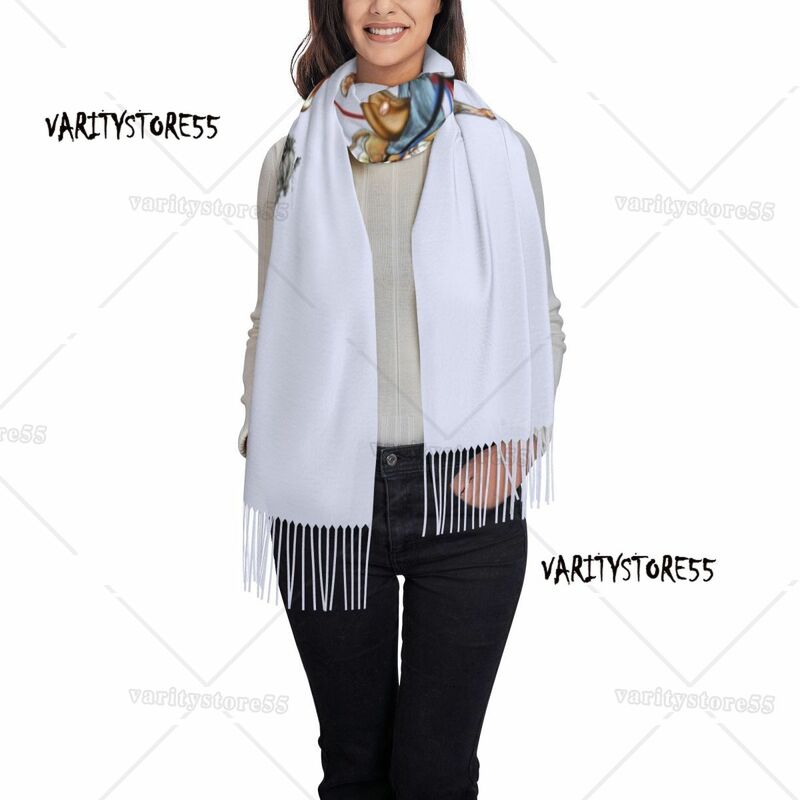 女性のための近視スカーフ、柔らかく暖かいタッセルショール、ラップピペットラップ、女性、冬のためのgrep houndドッグスカーフ